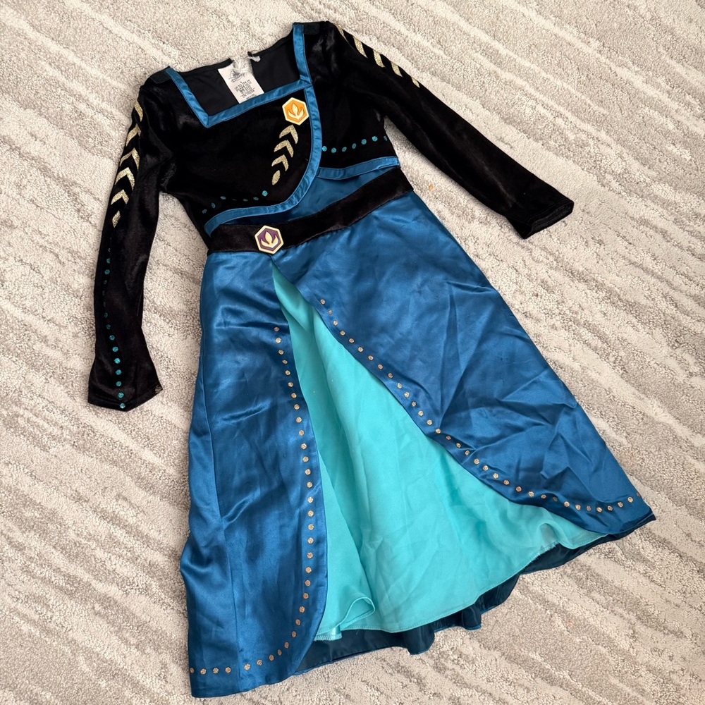 Disney Frozen Anna Costume Dress Girls Size 4 Authentic Disney